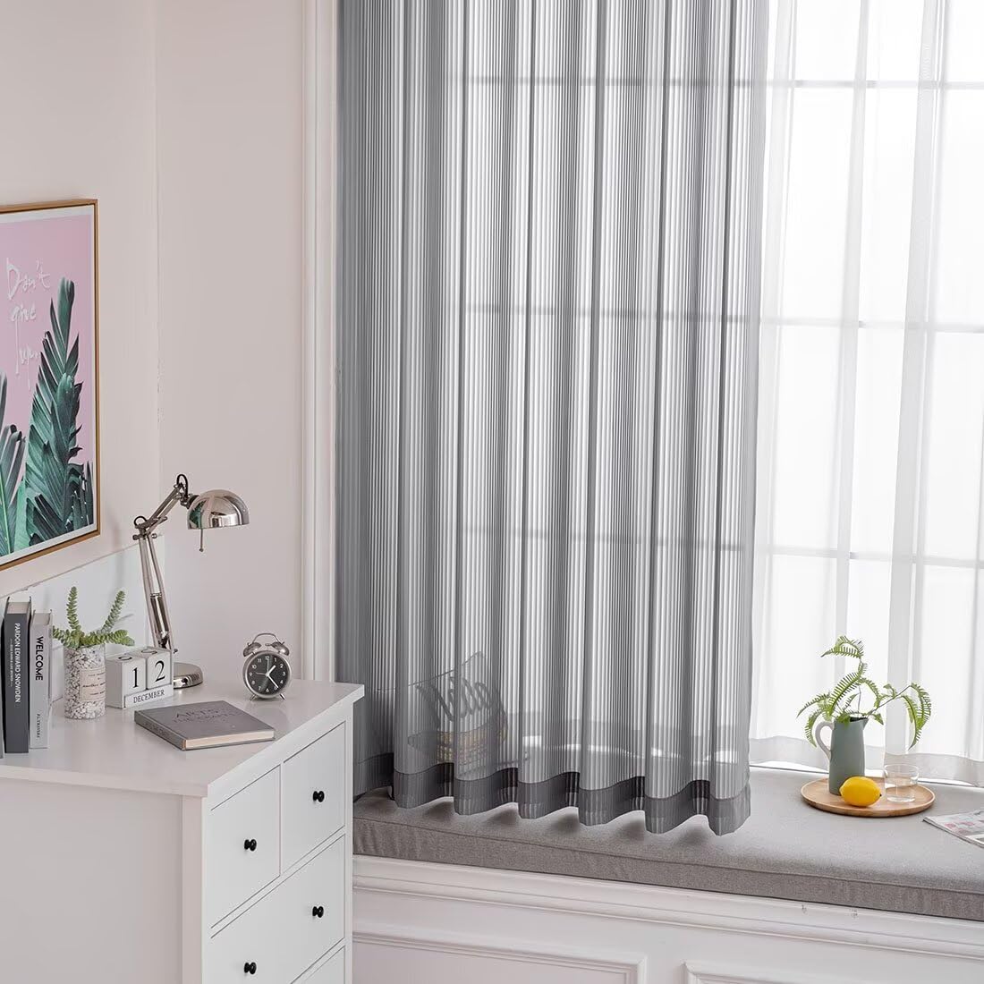 Amazon｜OSONA レースカーテン 丈85cm 幅70cm UVカット 外から見え